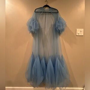 Sheer Tulle Baby Blue maxi dress